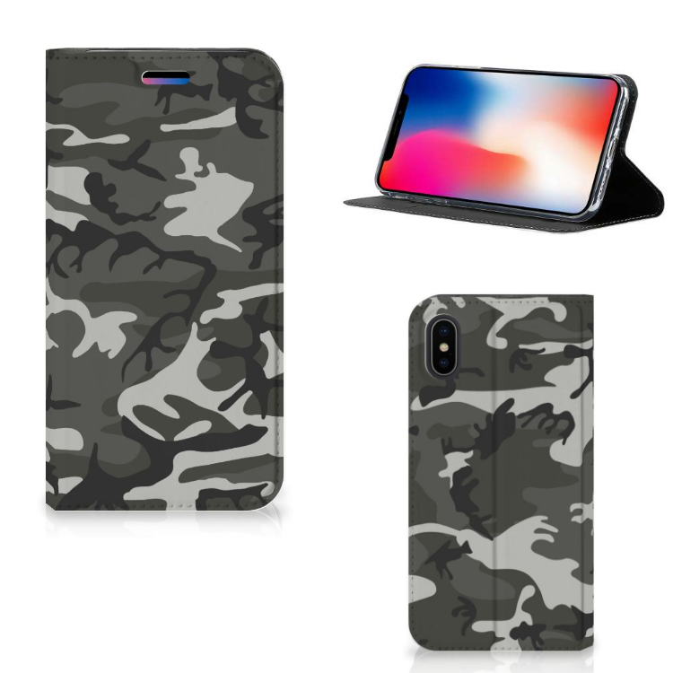 Apple iPhone X | Xs Hoesje met Magneet Army Light