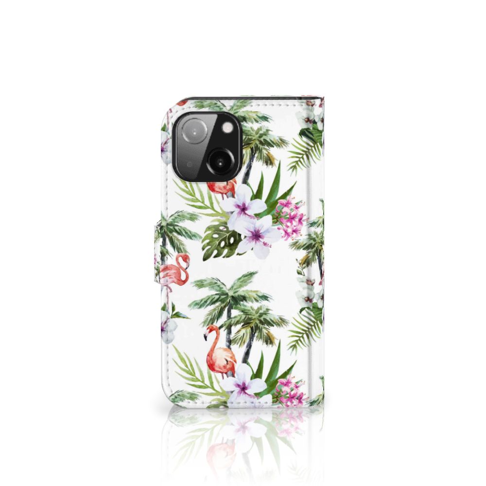 iPhone 13 Mini Telefoonhoesje met Pasjes Flamingo Palms
