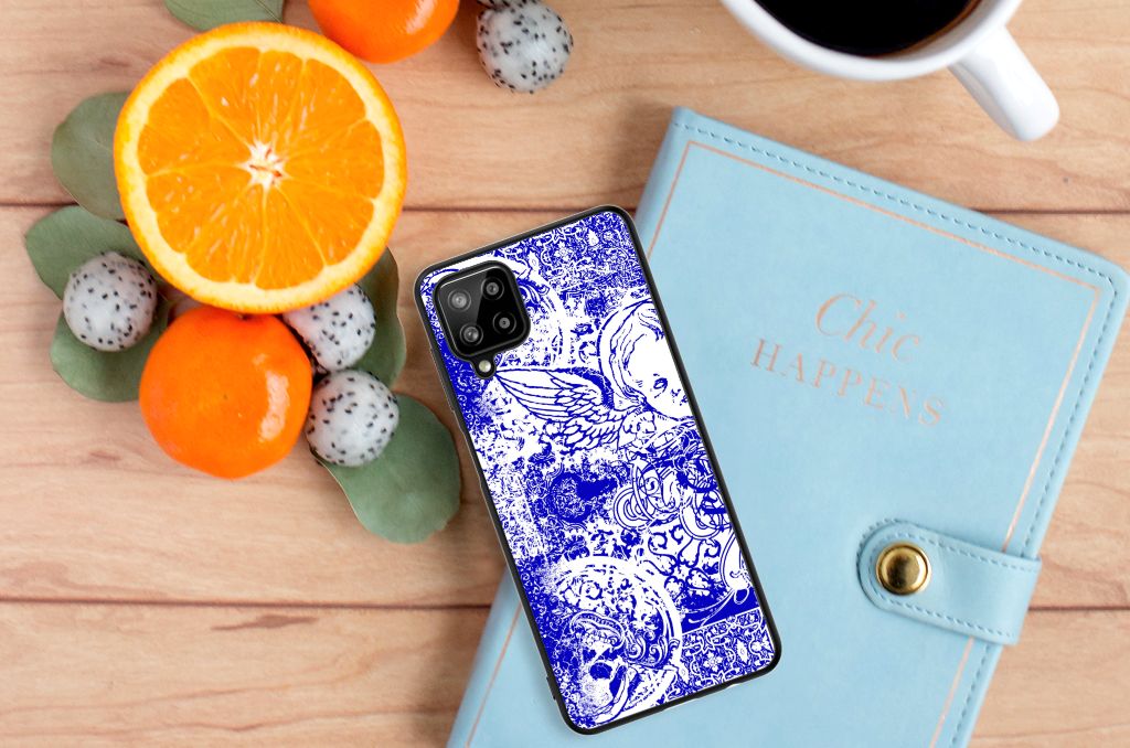 Telefoonhoesje Samsung Galaxy A12 Angel Skull Blauw B2C Telecom