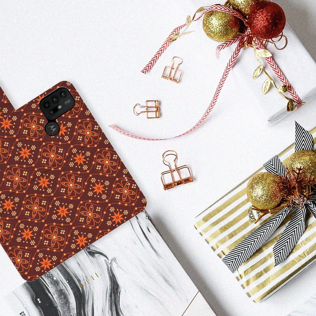 Motorola Moto G10 | G20 | G30 Telefoon Hoesje Batik Brown