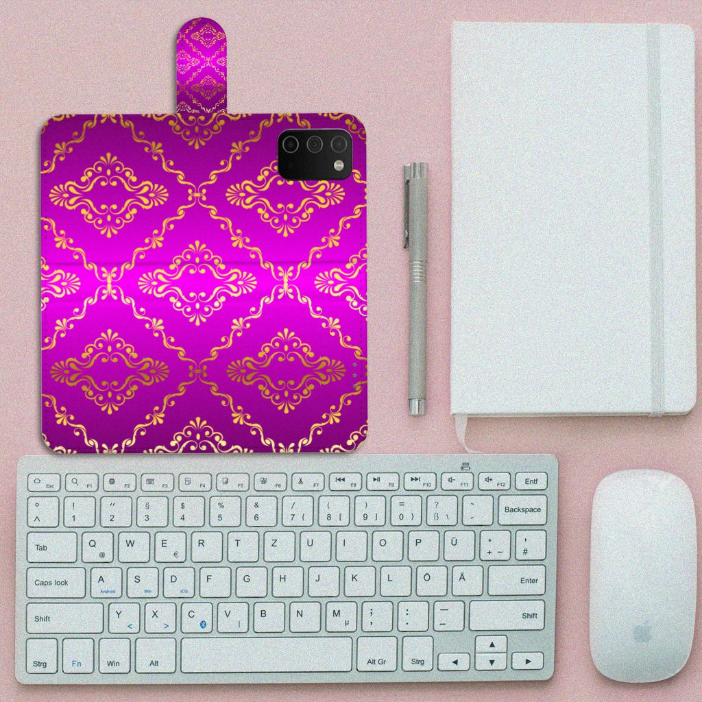 Wallet Case Samsung Galaxy A03s Barok Roze