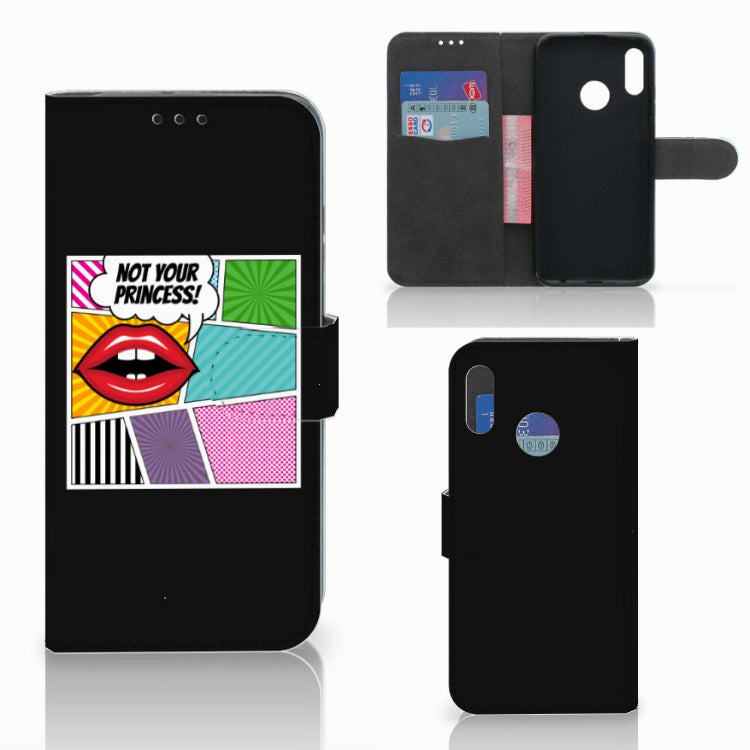 Honor 10 Lite Wallet Case met Pasjes Popart Princess