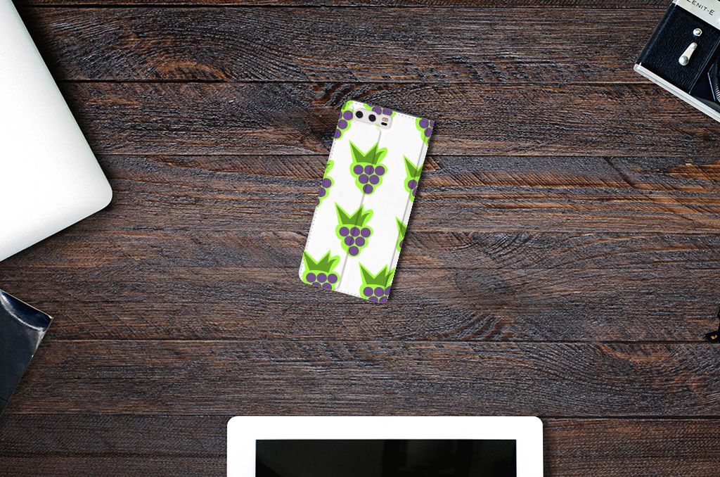 Huawei P10 Plus Flip Style Cover Druiven