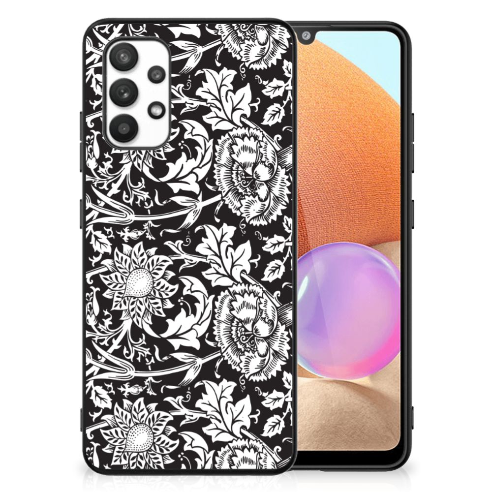 Samsung Galaxy A32 4G | A32 5G Enterprise Editie Bloemen Hoesje Black Flowers B2C Telecom