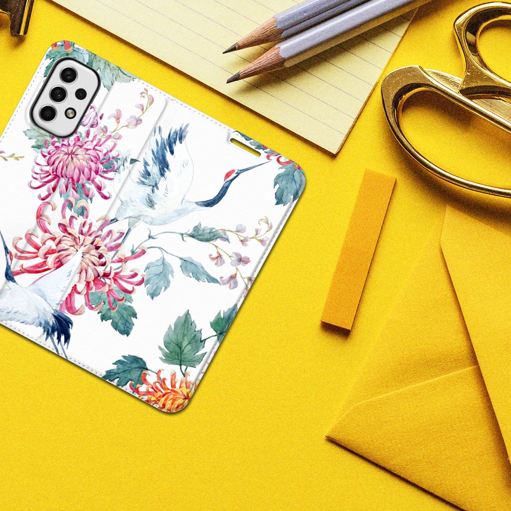 Samsung Galaxy A23 Hoesje maken Bird Flowers - B2C Telecom