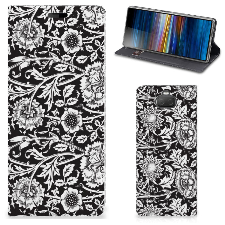 Sony Xperia 10 Smart Cover Black Flowers