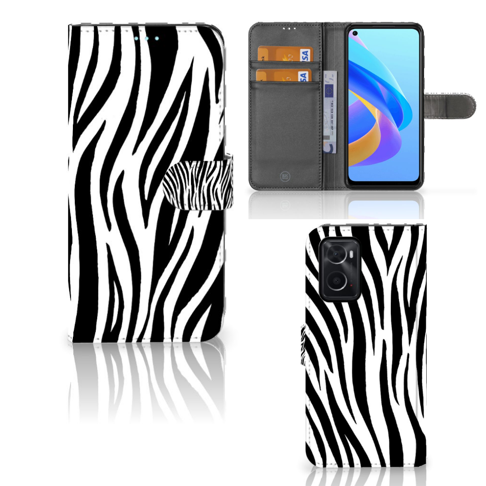 OPPO A76 | A96 Telefoonhoesje met Pasjes Zebra