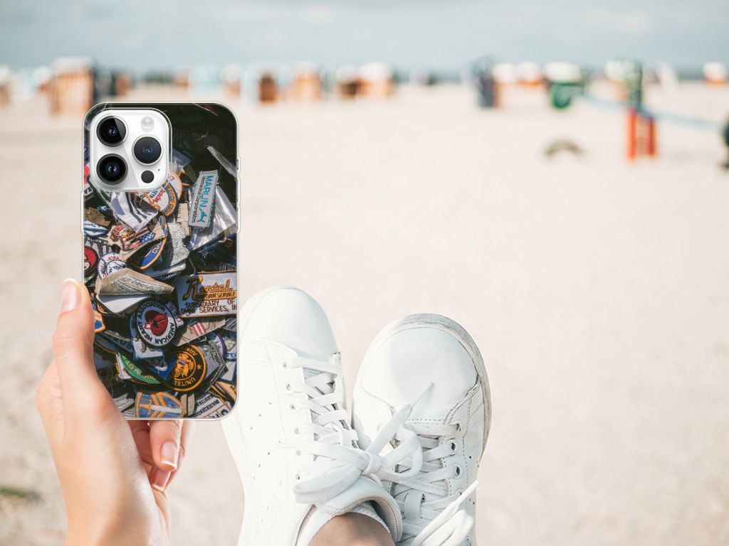 iPhone 14 Pro Max Siliconen Hoesje met foto Badges B2C Telecom