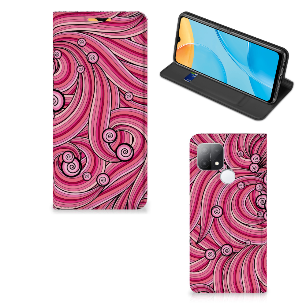 OPPO A15 Bookcase Swirl Pink - B2C Telecom
