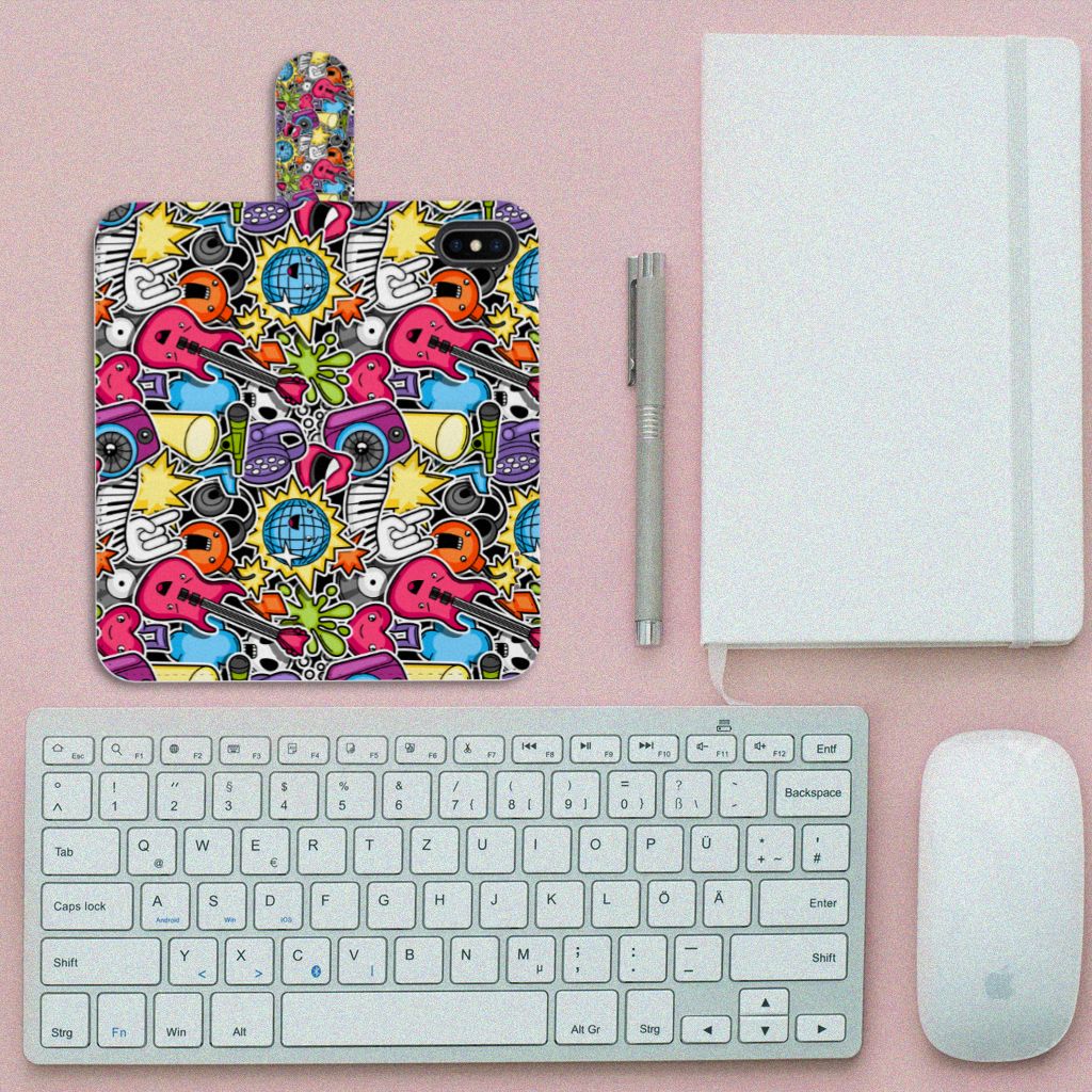 Apple iPhone X | Xs Wallet Case met Pasjes Punk Rock