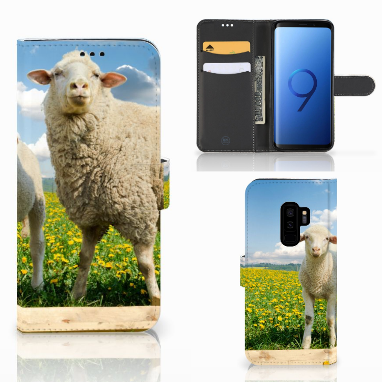 Samsung Galaxy S9 Plus Telefoonhoesje met Pasjes Schaap en Lammetje