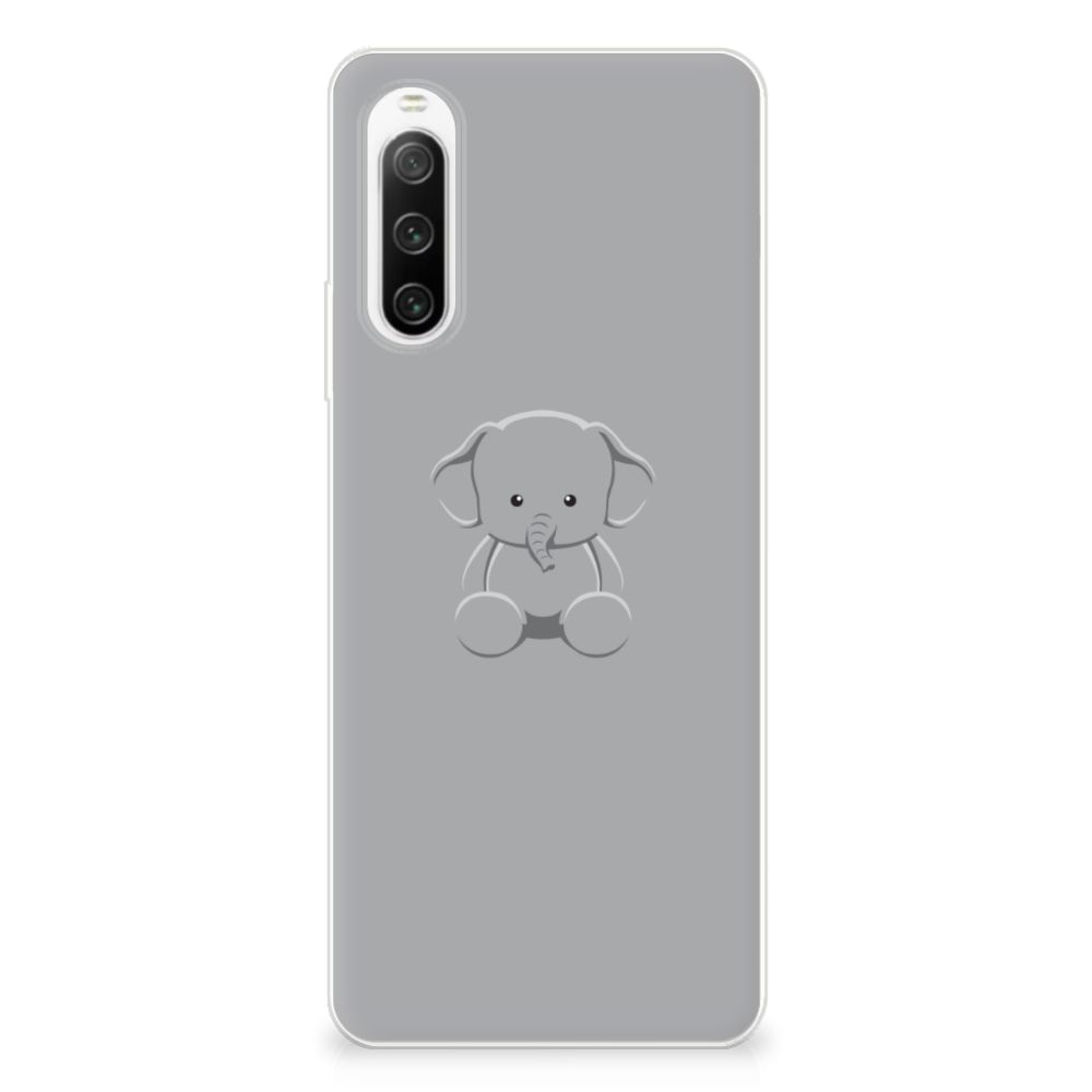 Sony Xperia 10 IV Telefoonhoesje met Naam Grijs Baby Olifant