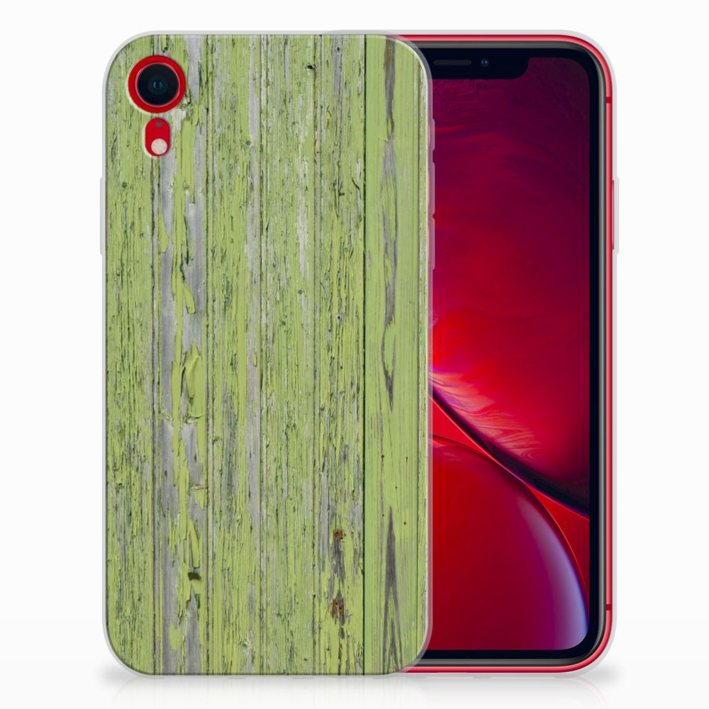 Apple iPhone Xr Bumper Hoesje Green Wood