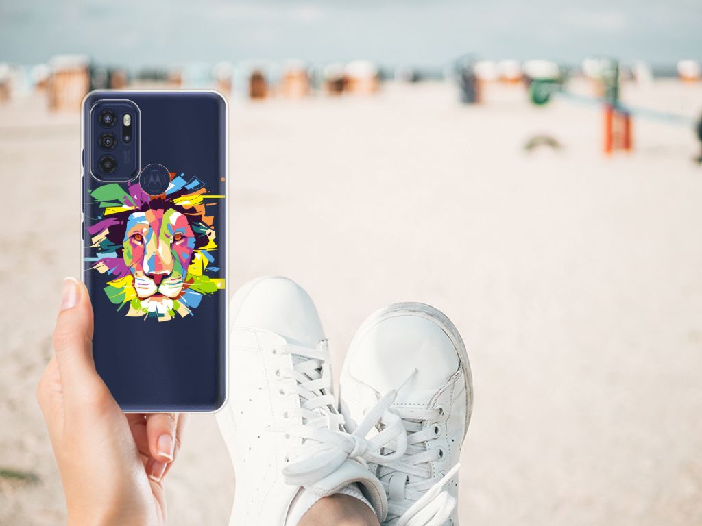 Motorola Moto G60s Telefoonhoesje met Naam Lion Color B2C Telecom