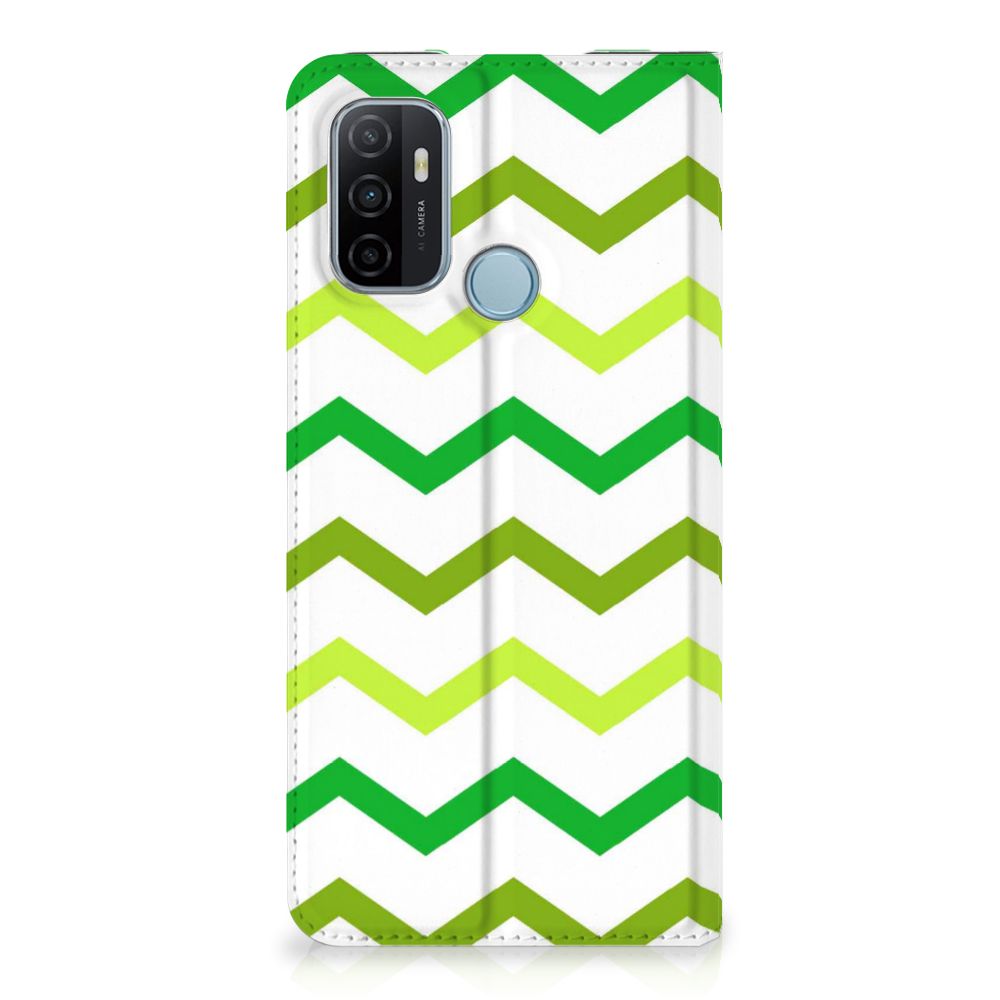 OPPO A53 | A53s Hoesje met Magneet Zigzag Groen - B2C Telecom