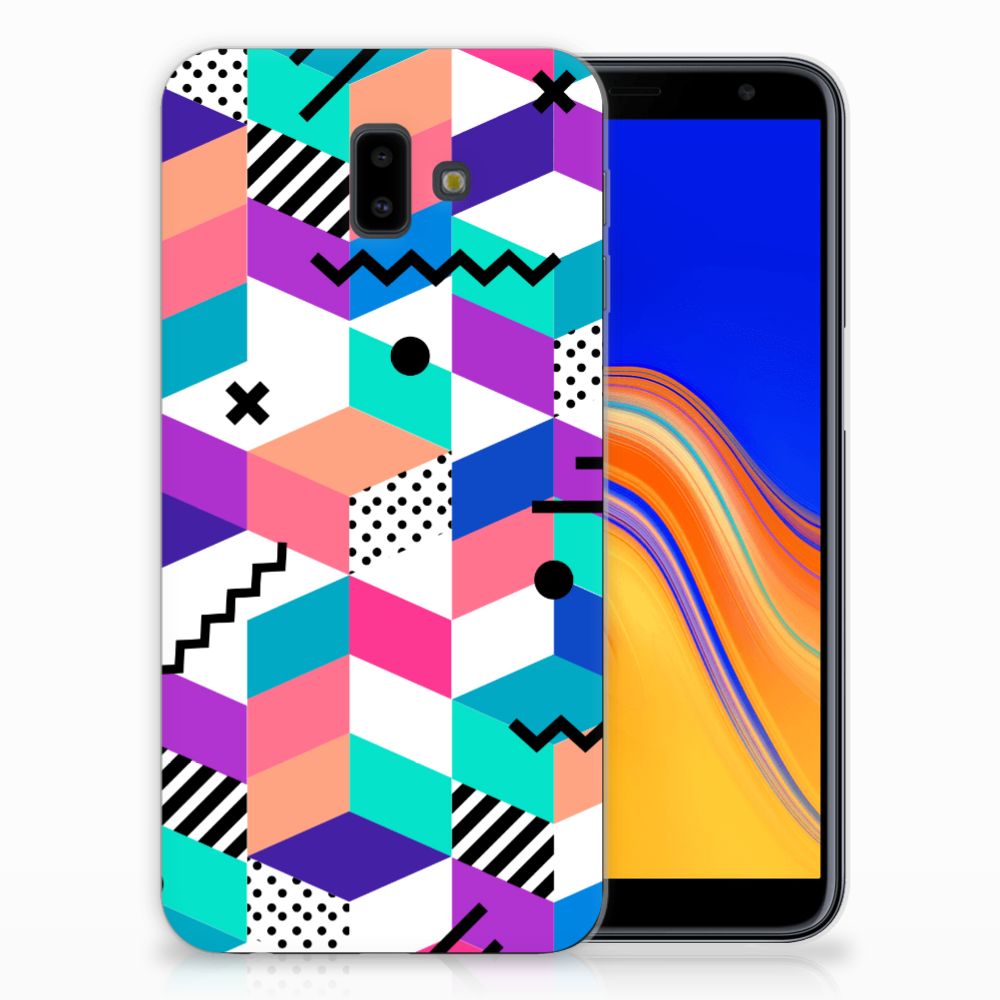 Samsung Galaxy J6 Plus (2018) TPU Hoesje Blokken Kleurrijk