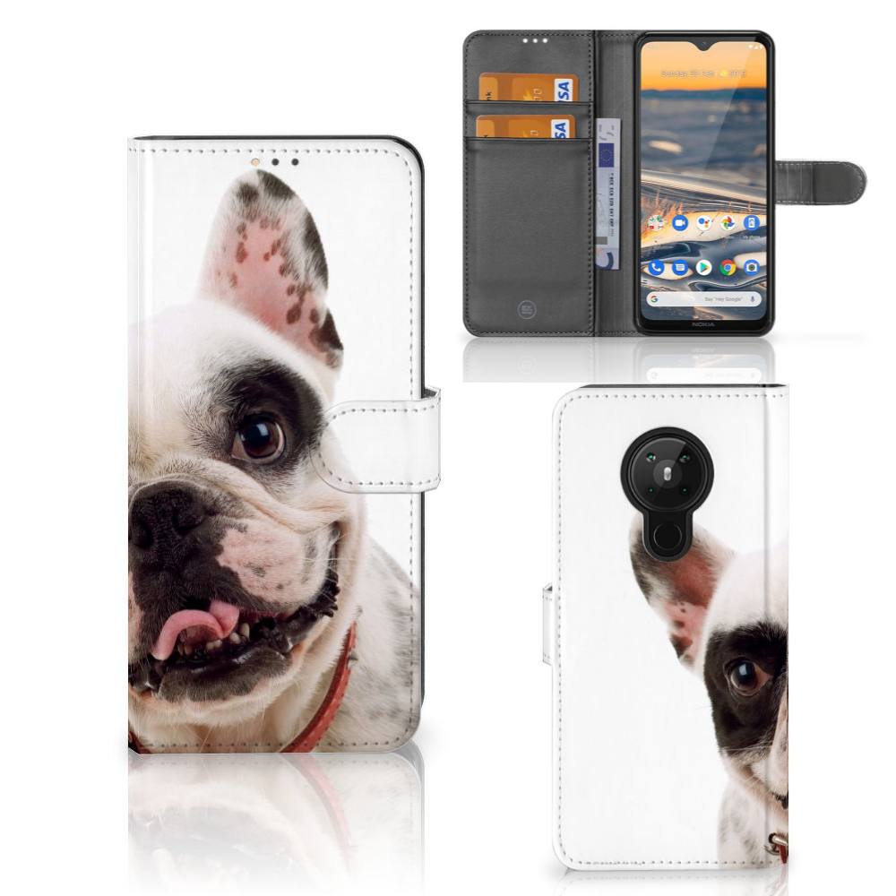 Nokia 5.3 Telefoonhoesje met Pasjes Franse Bulldog