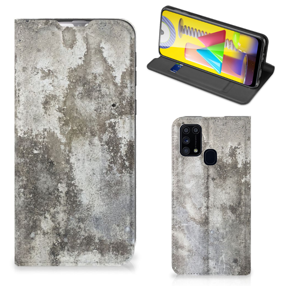 Samsung Galaxy M31 Standcase Beton Print - B2C Telecom