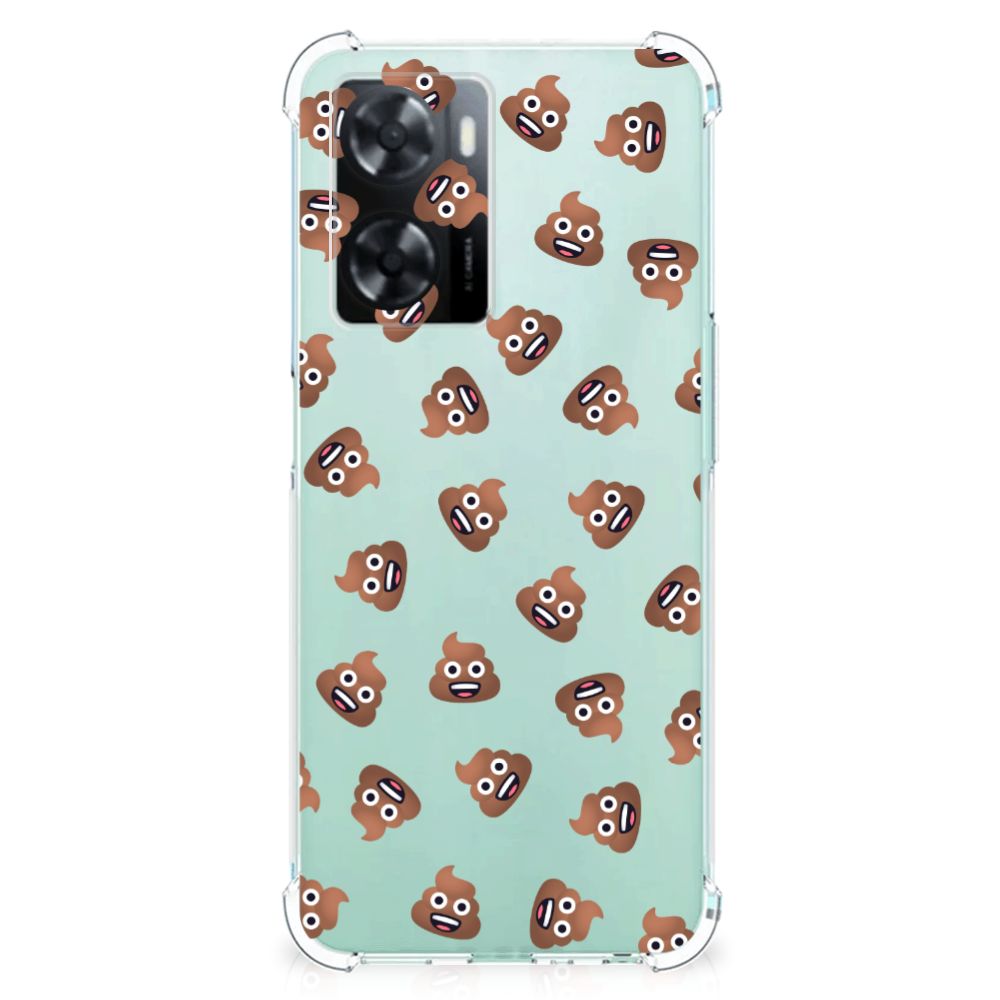 Doorzichtige Silicone Hoesje voor OPPO A57 | A57s | A77 4G Poep Emojis B2C Telecom