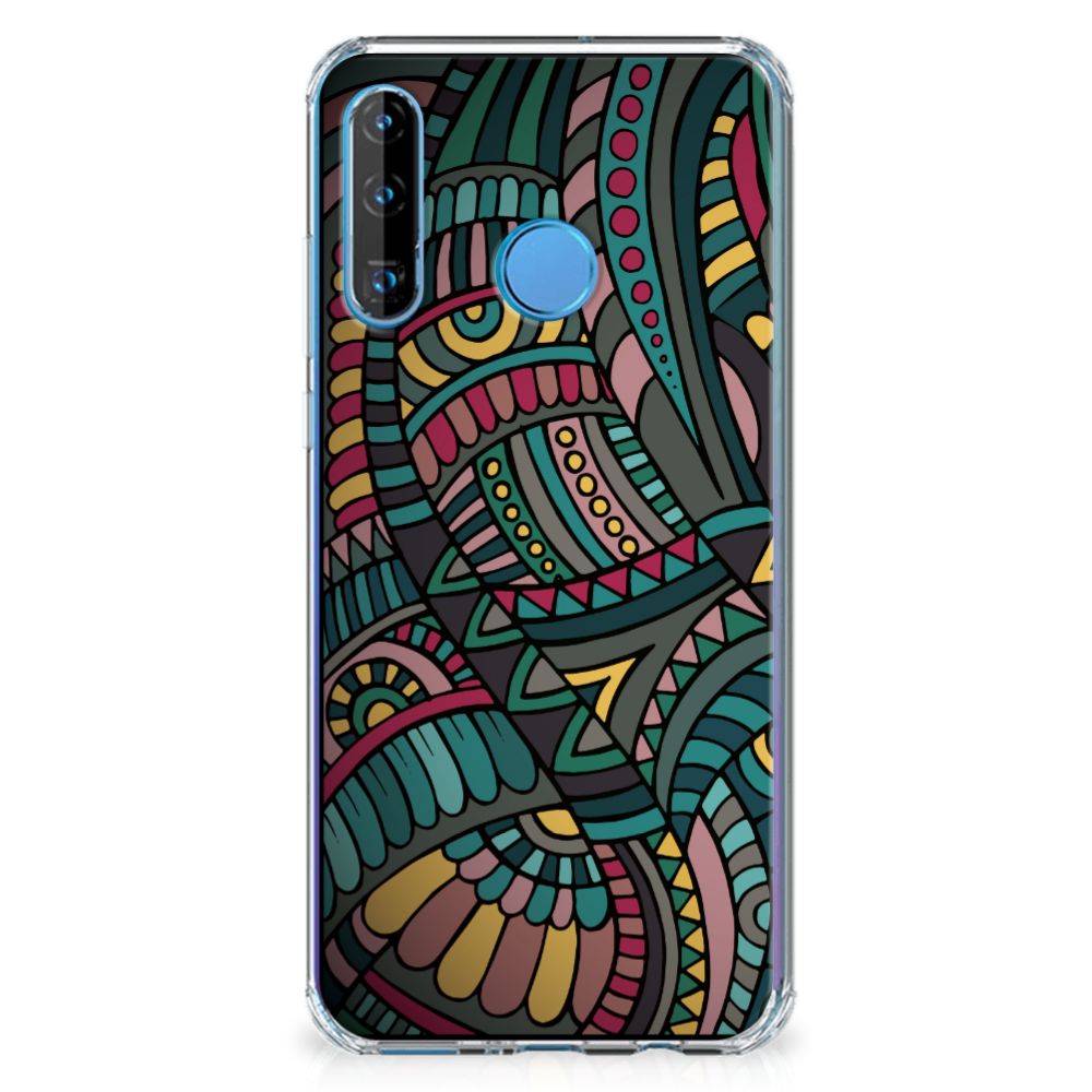 Huawei P30 Lite Doorzichtige Silicone Hoesje Aztec