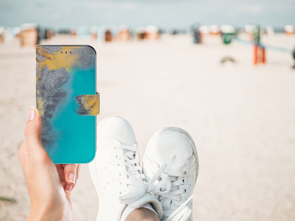 Samsung Galaxy S10e Bookcase Marble Blue Gold