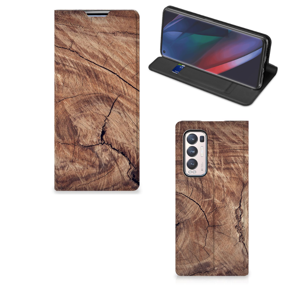 OPPO Find X3 Neo Book Wallet Case Tree Trunk - B2C Telecom