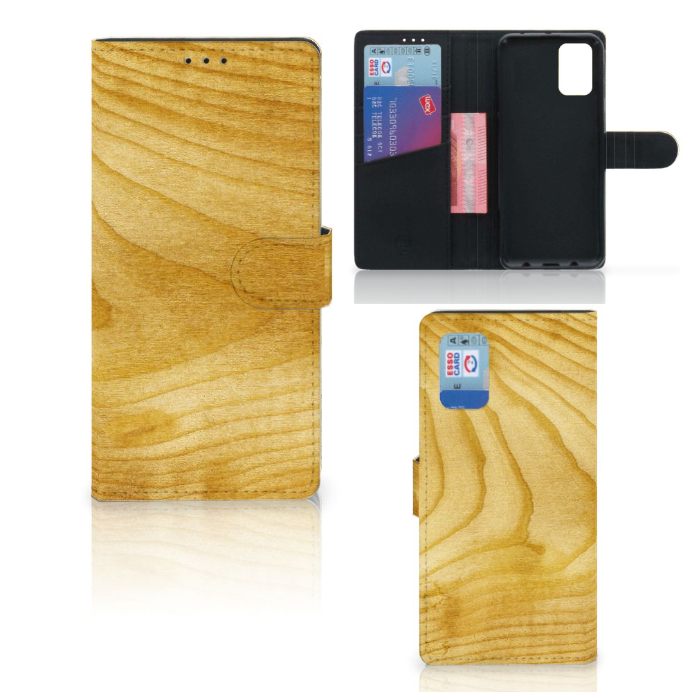 Samsung Galaxy A02s | M02s Book Style Case Licht Hout