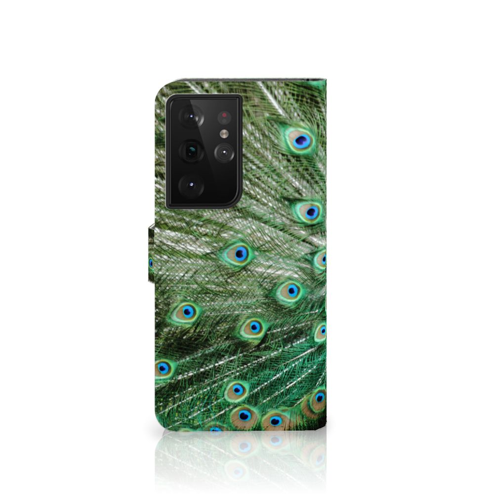 Samsung Galaxy S21 Ultra Telefoonhoesje met Pasjes Pauw