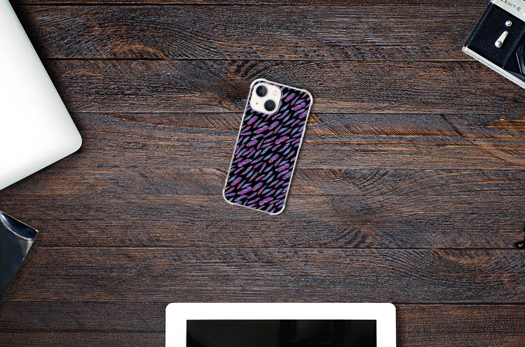 iPhone 13 Doorzichtige Silicone Hoesje Feathers Color B2C Telecom