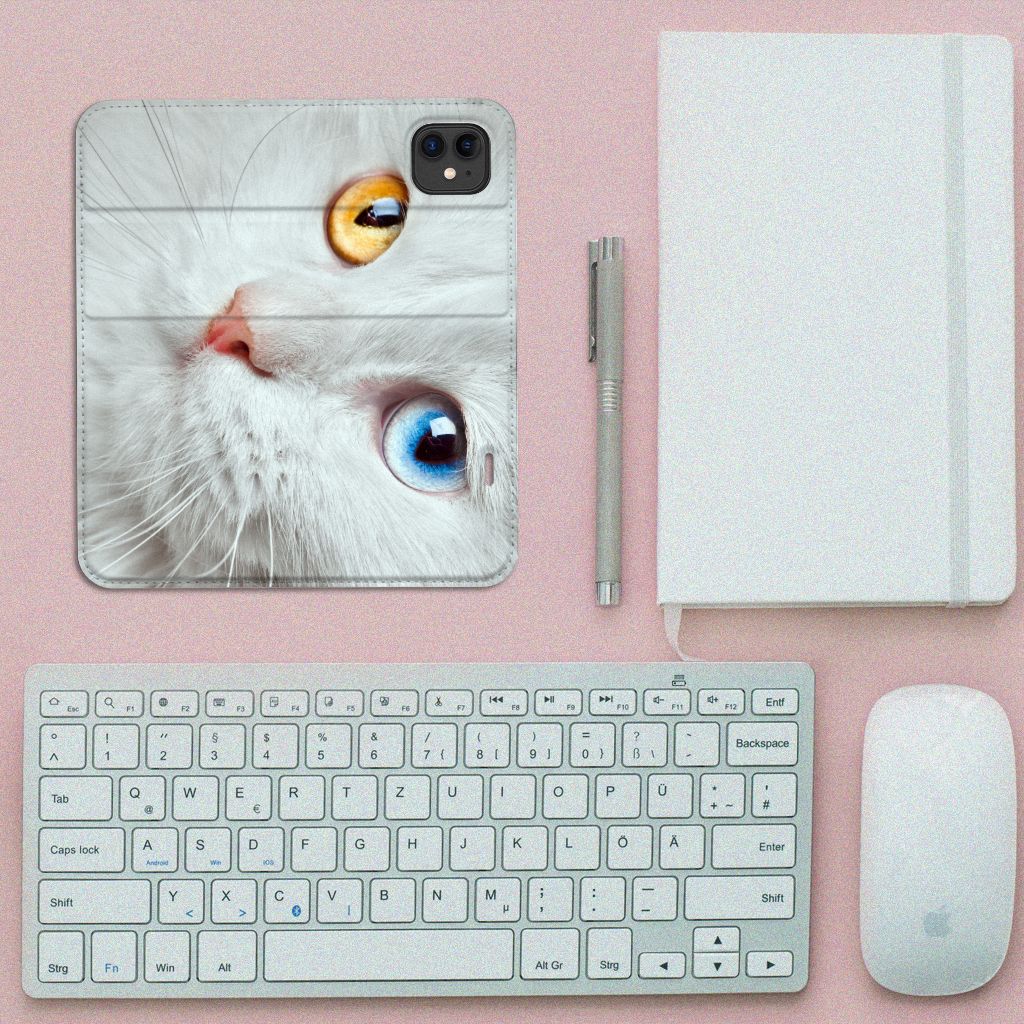 Apple iPhone 11 Hoesje maken Witte Kat