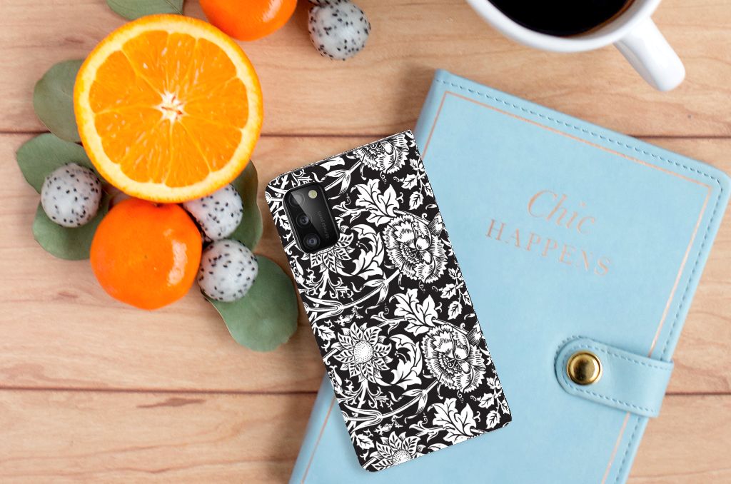 Samsung Galaxy A41 Smart Cover Black Flowers - B2C Telecom