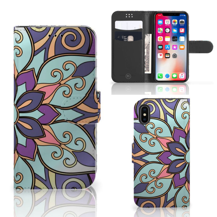 Apple iPhone X | Xs Hoesje Purple Flower