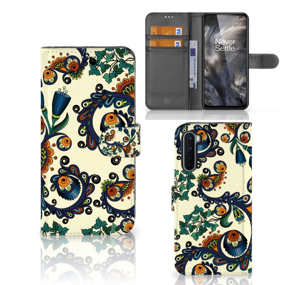 Wallet Case OnePlus Nord Barok Flower