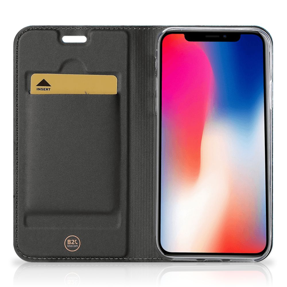 Apple iPhone X | Xs Book Wallet Case Wood Blue