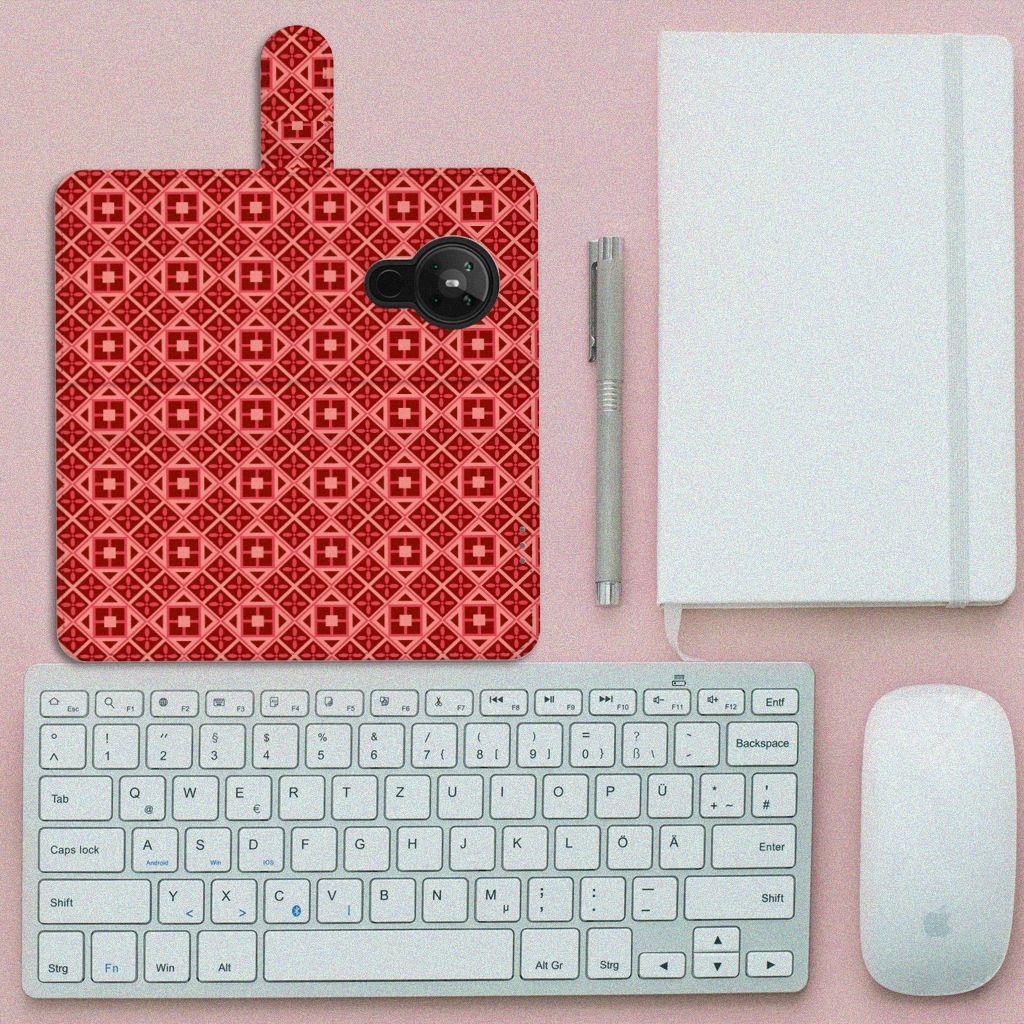 Nokia 5.3 Telefoon Hoesje Batik Rood