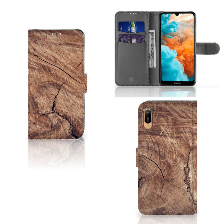 Huawei Y6 (2019) Book Style Case Tree Trunk