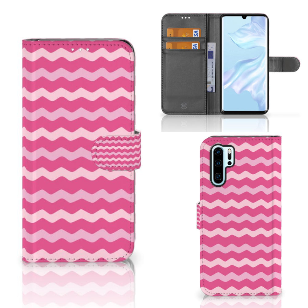 Huawei P30 Pro Telefoon Hoesje Waves Pink