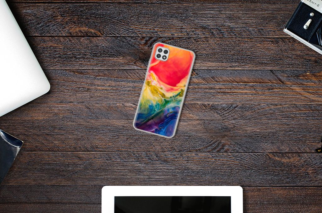 Hoesje maken Samsung Galaxy A22 5G Watercolor Dark B2C Telecom