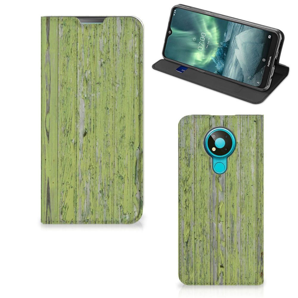 Nokia 3.4 Book Wallet Case Green Wood - B2C Telecom