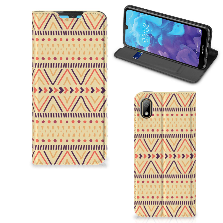 Huawei Y5 (2019) Hoesje met Magneet Aztec Yellow - B2C Telecom