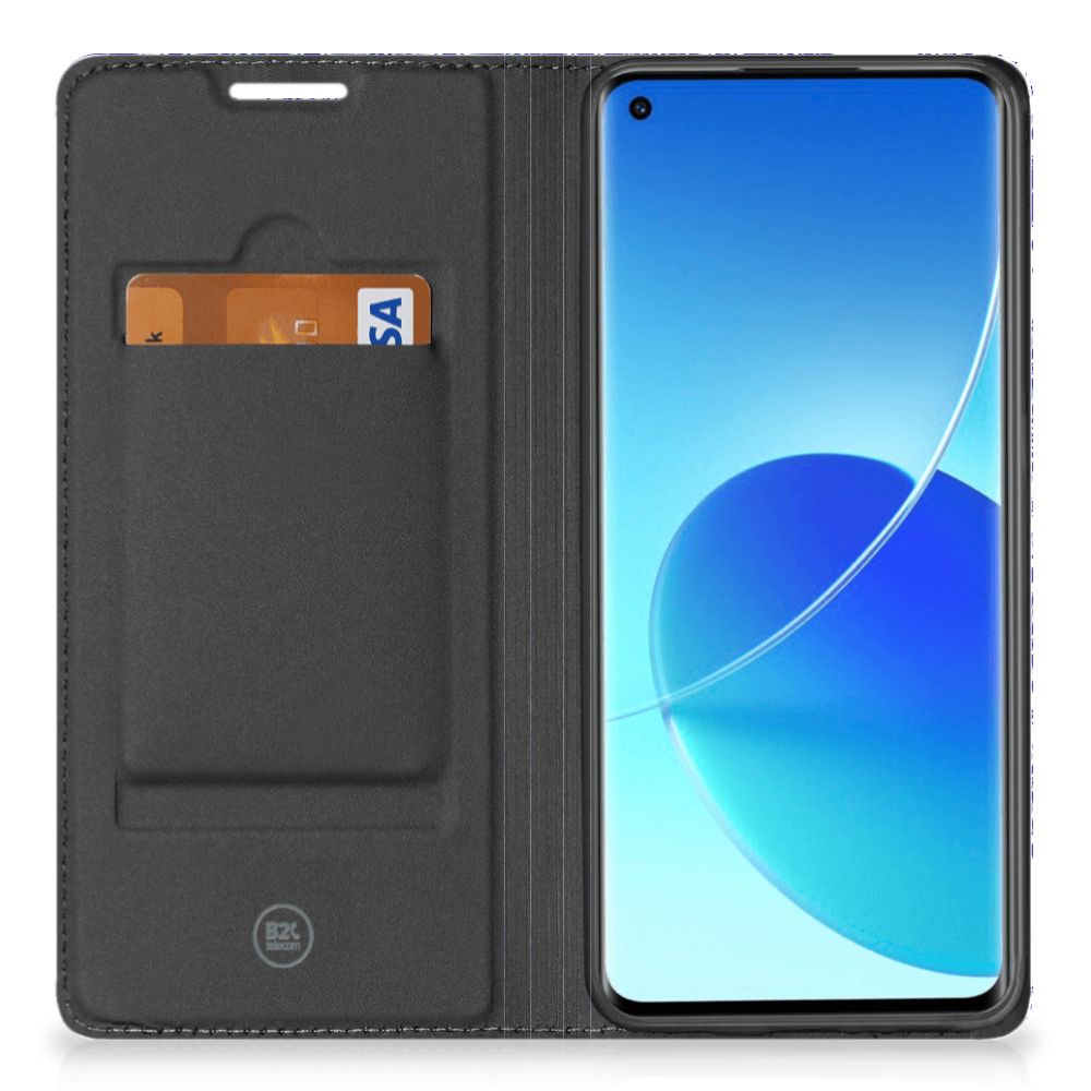 Mobiel BookCase OPPO Reno 6 Pro Plus 5G Angel Skull Blauw - B2C Telecom