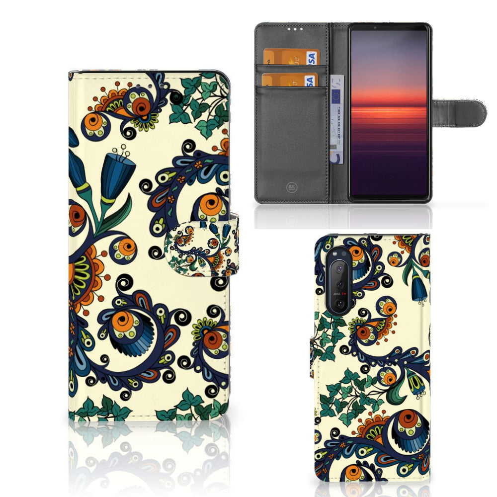 Wallet Case Sony Xperia 5II Barok Flower