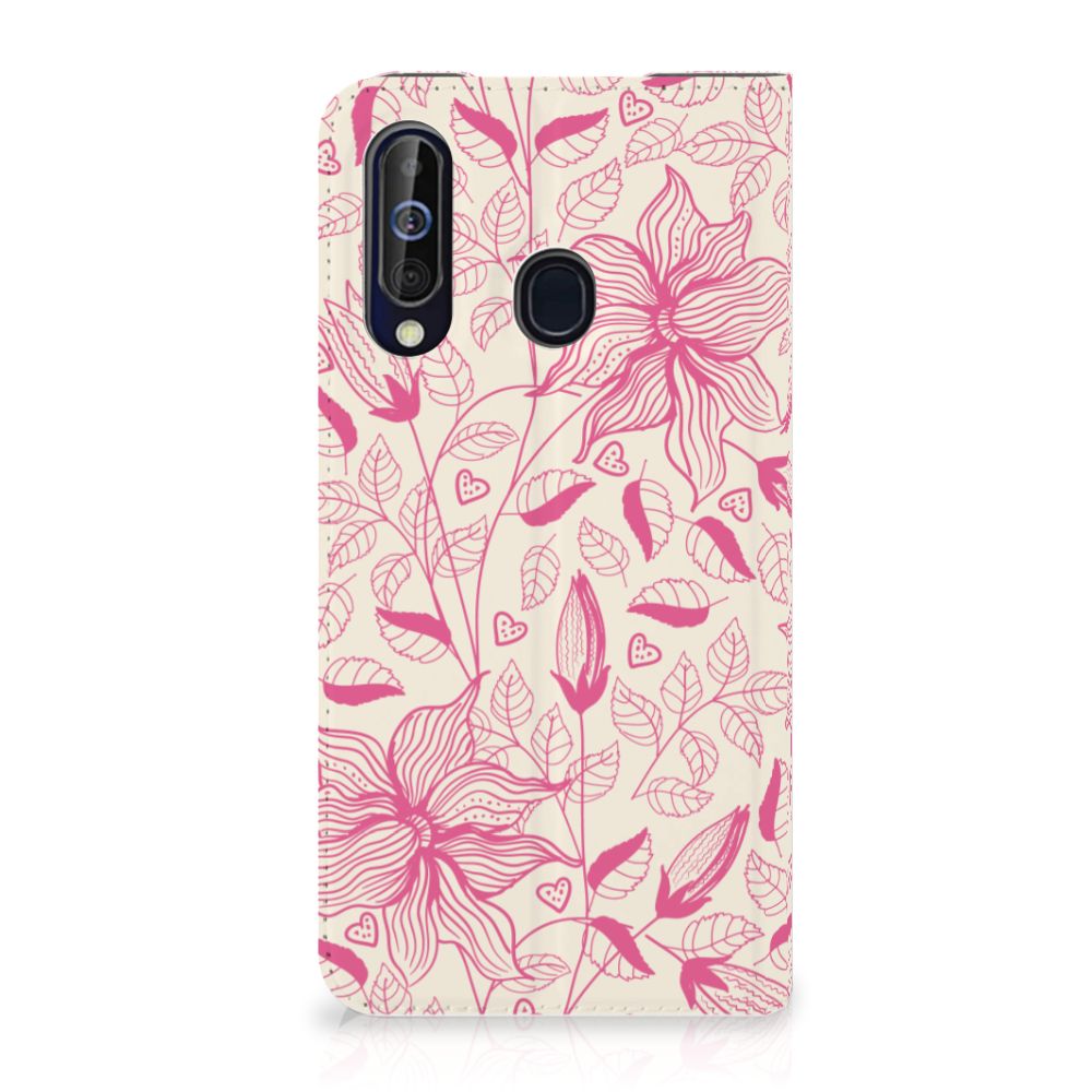 Samsung Galaxy A60 Smart Cover Pink Flowers