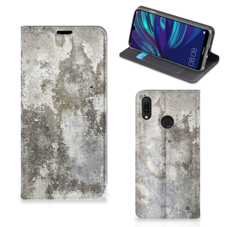 Huawei Y7 hoesje Y7 Pro (2019) Standcase Beton Print