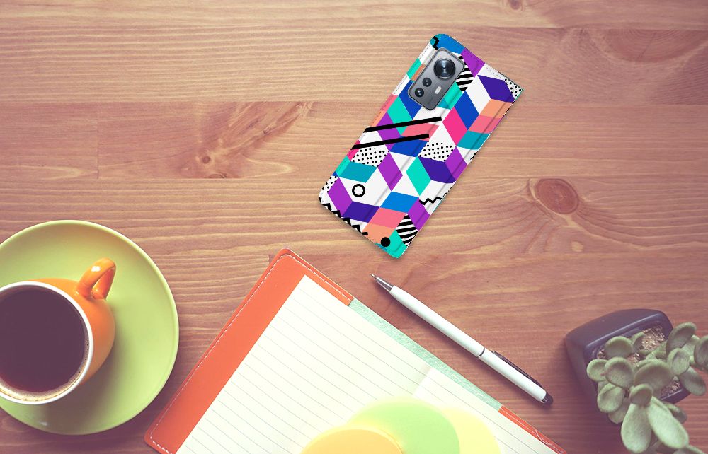 Xiaomi 12 | 12X Stand Case Blokken Kleurrijk - B2C Telecom