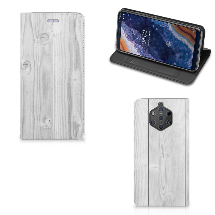 Nokia 9 PureView Book Wallet Case White Wood