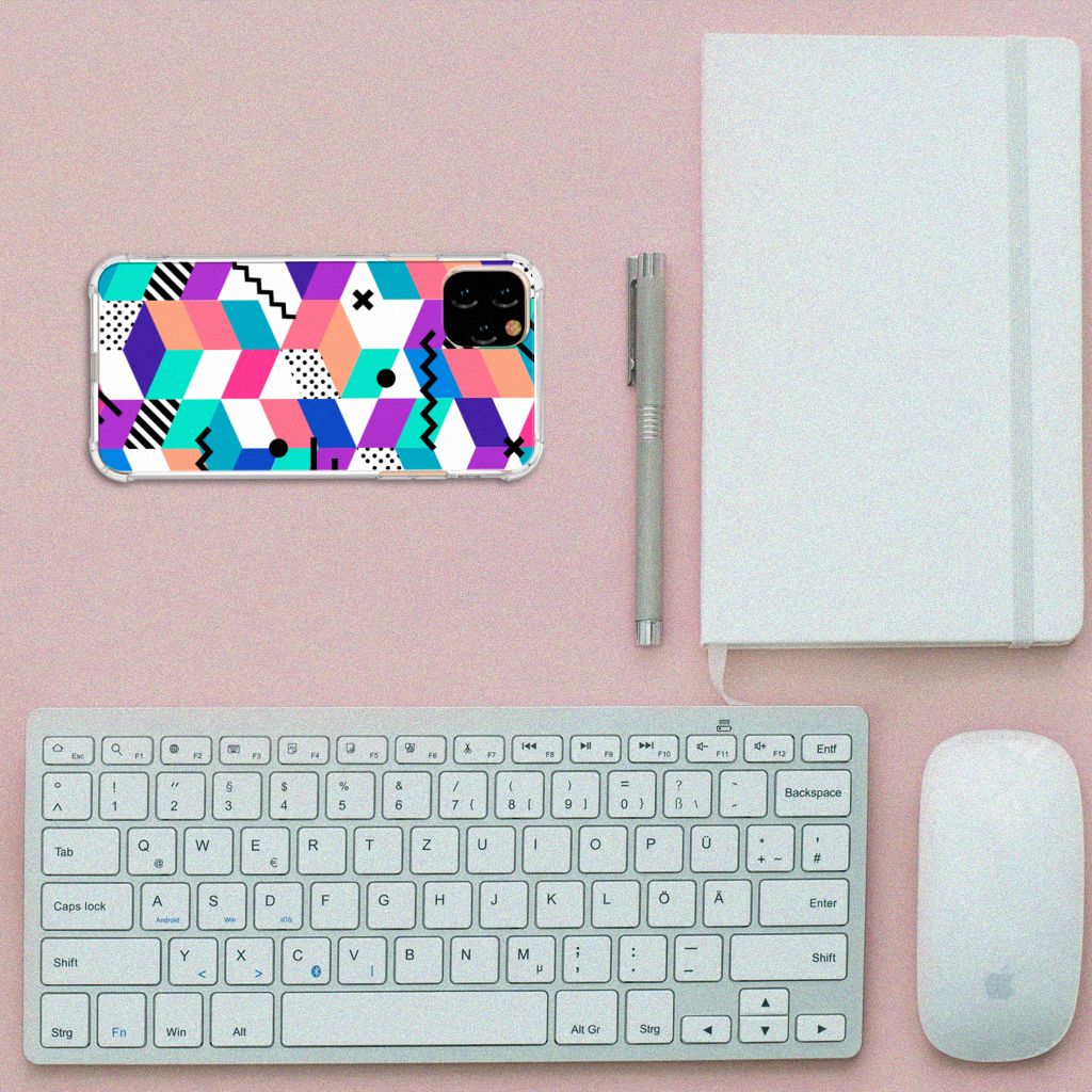 Apple iPhone 11 Pro Max Shockproof Case Blokken Kleurrijk