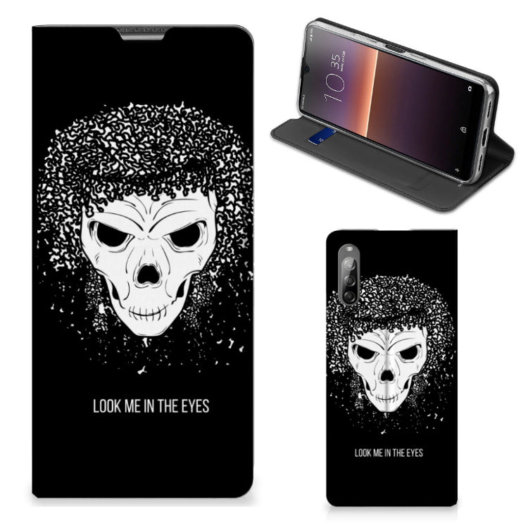Mobiel BookCase Sony Xperia L4 Skull Hair