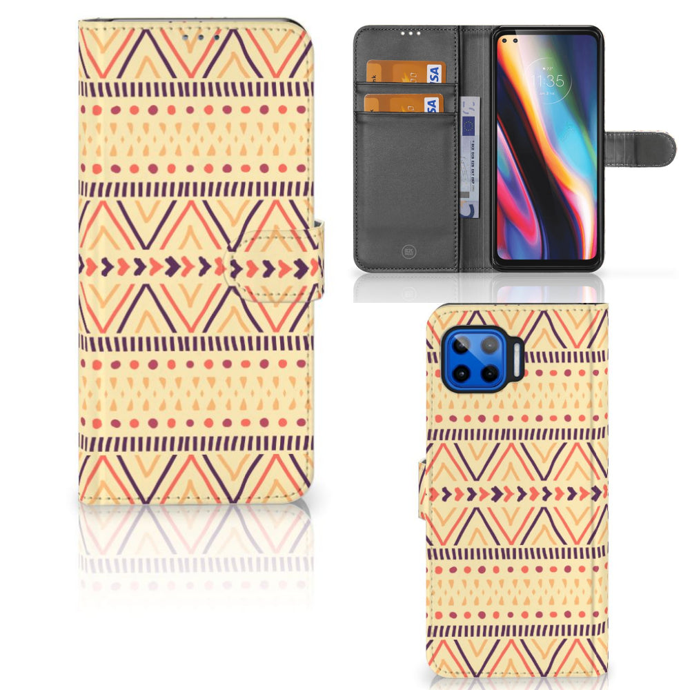 Motorola Moto G 5G Plus Telefoon Hoesje Aztec Yellow