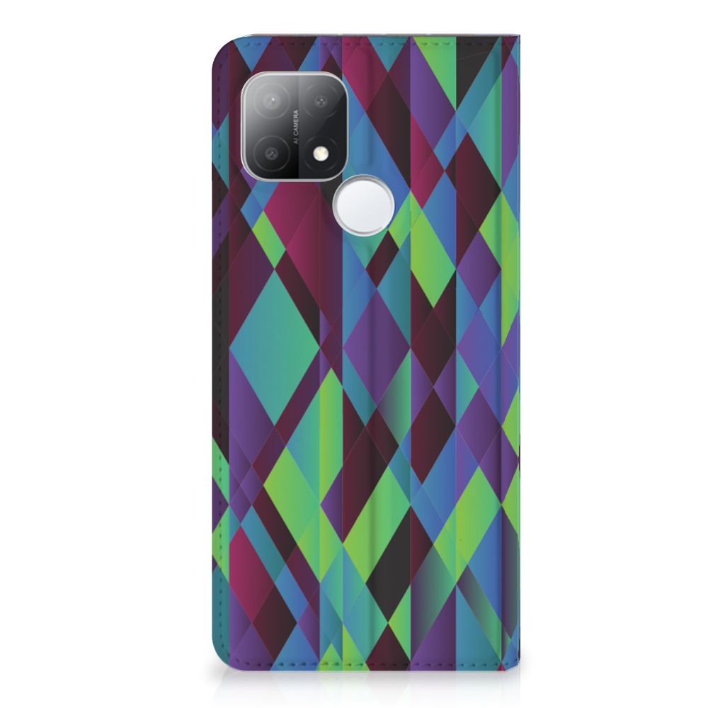 OPPO A15 Stand Case Abstract Green Blue - B2C Telecom